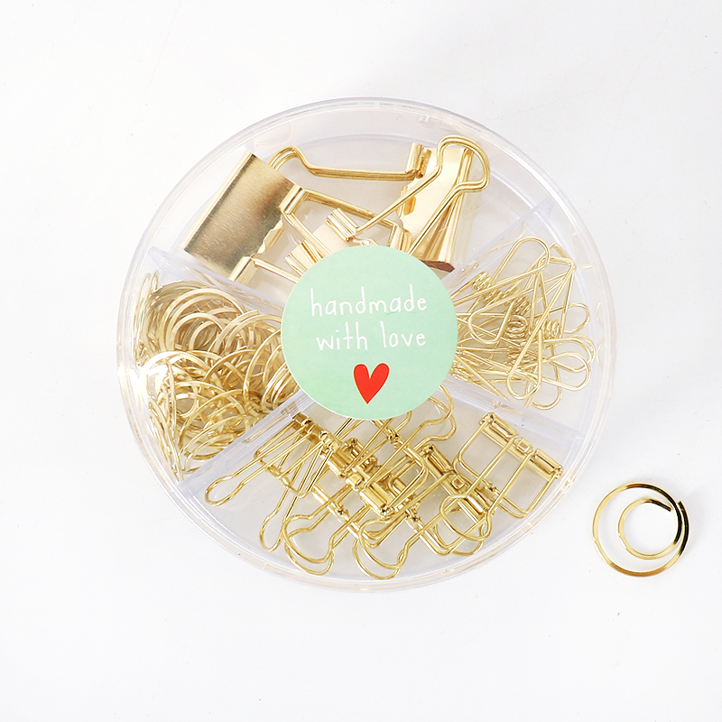 Clip de Metal dorado tutú de cabeza grande para oficina, conjunto de combinación de suministros de encuadernación, papelería delicada, H0472