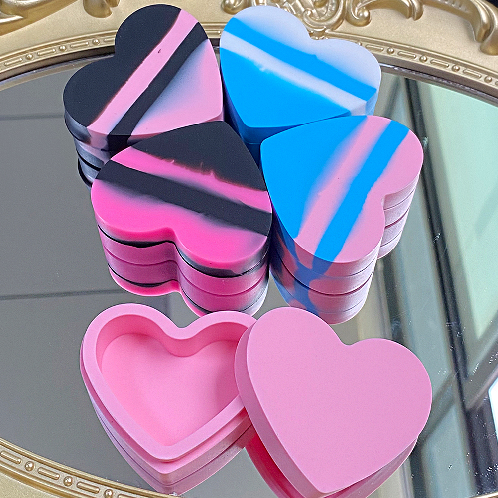 10 stuks roze hartvormige siliconen potjes voor olie, meisjesachtige opbergdoosjes voor nagelfolie, lippenstift, make-upcrème