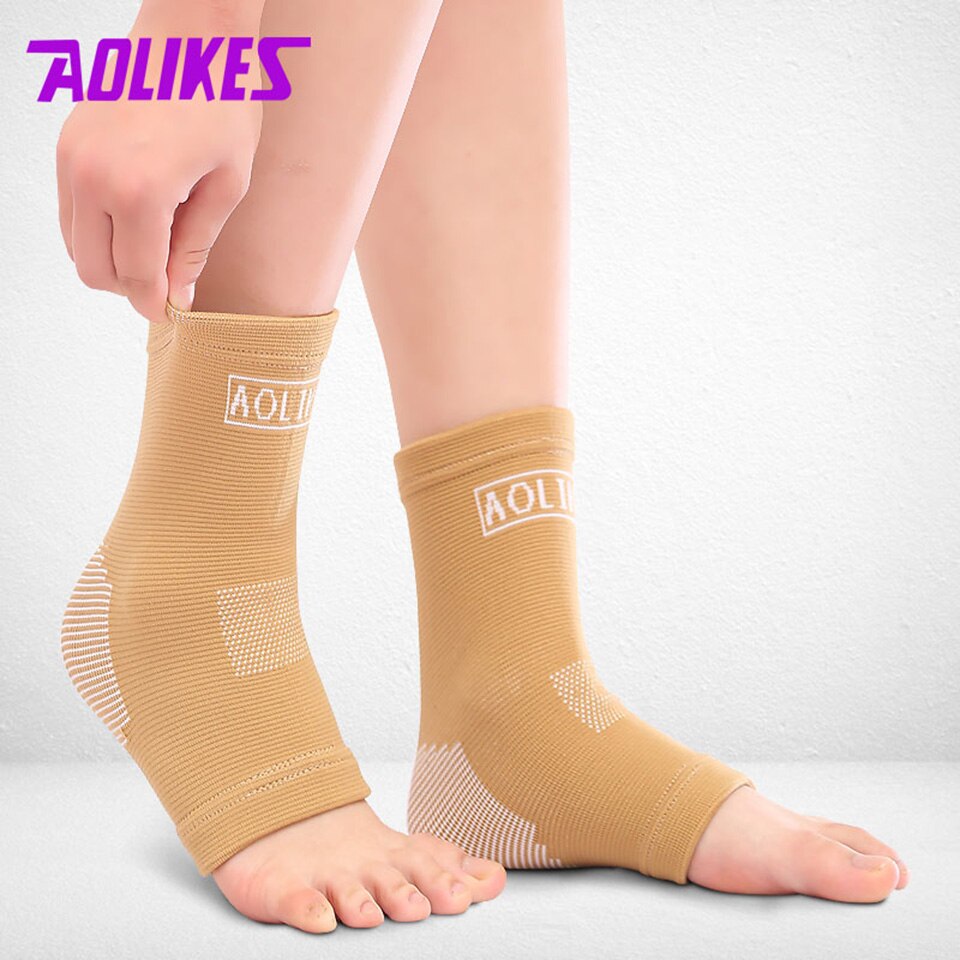 Aolikes 1Pcs Nylon Super Elastische Enkel Ondersteuning Basketbal Running Fitness Ademend Enkel Beschermen Bergbeklimmen Brace