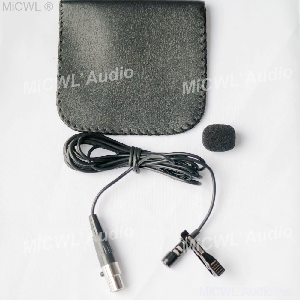 W185 Tie Clip Lavalier Microphone for Ture Shure Wireless Lapel BeltPack mini 4Pin 2m wire Omnidirectional with Protective bag