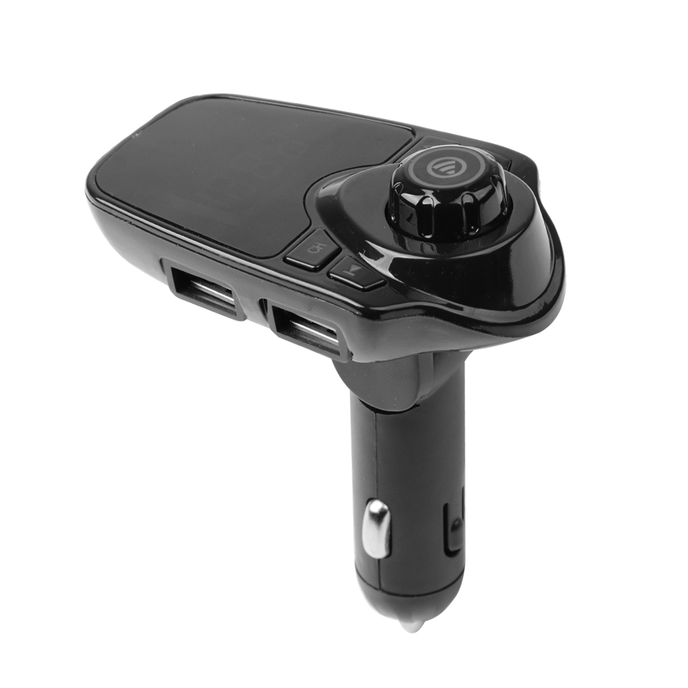 Pantalla LCD de 1,44 pulgadas para coche, transmisor FM con Bluetooth manos libres, Cargador USB Dual, reproductor MP3 con micrófono, accesorios para coche