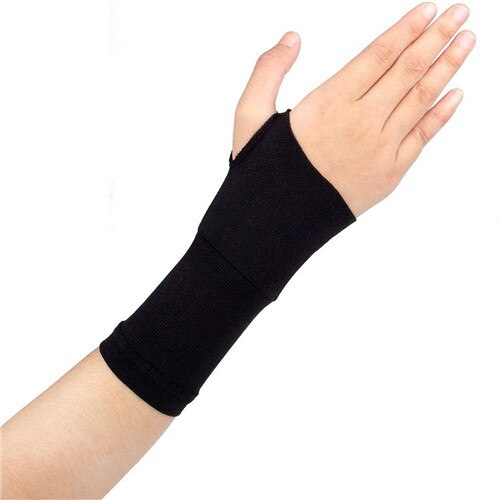 1 Pair Lengthened Arthritis Therapy Compression Gloves Thumb Hand Wrist Support Gloves Tendonitis Rheumatoid Pain Relief: Black / S