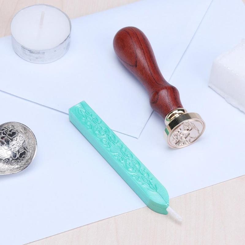 Fait à la main Vintage rétro sceau de cire à cacheter dédié cire d'abeille bâton bandes de cire peinture timbre tige cire Grip Mount pour timbres