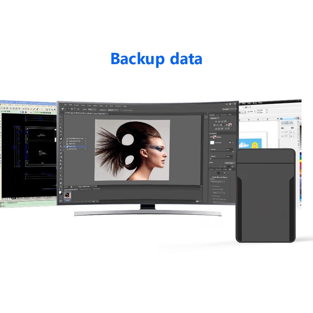 2.5 Inch HDD Case SATA USB 3.0/2.0 5 Gbps 6TB HDD SSD Enclosure Support UASP HD External Hard Disk Box Black