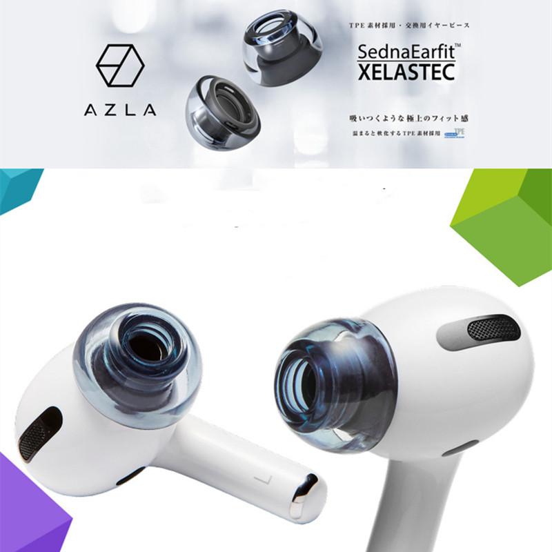 Almohadillas AZLA Xelastec para AirPods Pro 2, almohadillas antideslizantes para evitar caídas, pegajosas vocales para tapones para los oídos AirPods Pro 1/2 3