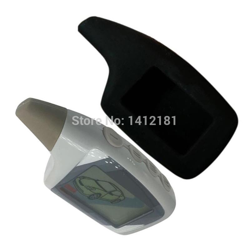 M5 LCD afstandsbediening Sleutelhanger Fob + Siliconen Case Voor Russische Scher khan Sleutelhanger 2 weg auto alarm systeem scher-Khan Magicar 5