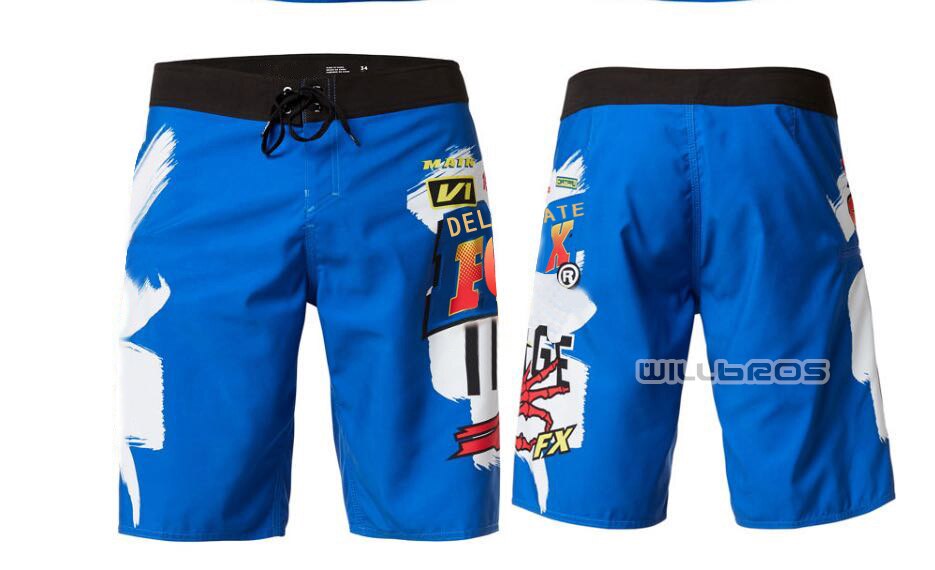 Délicat Fox Victory Stretch four été conseil Short maillot de bain natation homme pantalon court noir blanc: Blue / 38