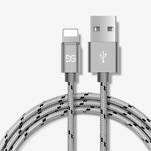 Gusgu cabo usb para iphone 8 7 6 plus 6s 5 5S se x, para ipad 2 mini rápido adaptador de cabos de carregamento para celular, cabo carregador de dados: Silver / 1.5M