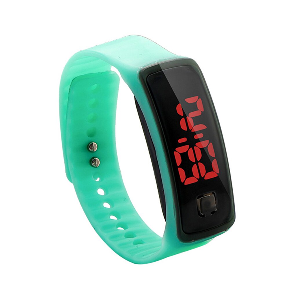 Horloges led digitaal horloge led touchscreen met siliconen band lichtgevend casual horloge pols unisex polshorloge klok  sp99: Muntgroen