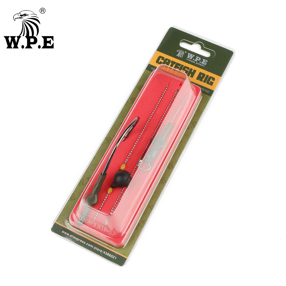 W.P.E 1pcs Catfish Rig 8/0# Fishing Hook High Carbon Steel Barbed Sharp Catfish Hook Wide Gap Fishing Accessories Fishing Tackle