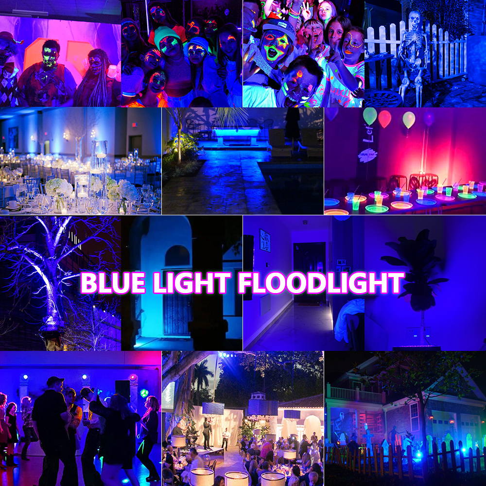 50W 100W 150W UV FloodLight 395nm 400nm Waterproof AC220V Ultraviolet Fluorescent Stage Lamp Disco Party LED Stage Blacklight
