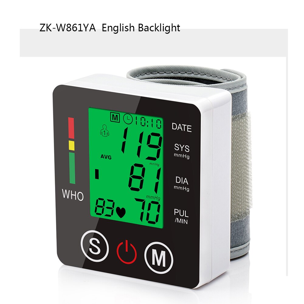 Automatic Digital Sphygmomanometer Electronic Accurate Smart English Voice Arm Blood Pressure Monitor Tonometer: B