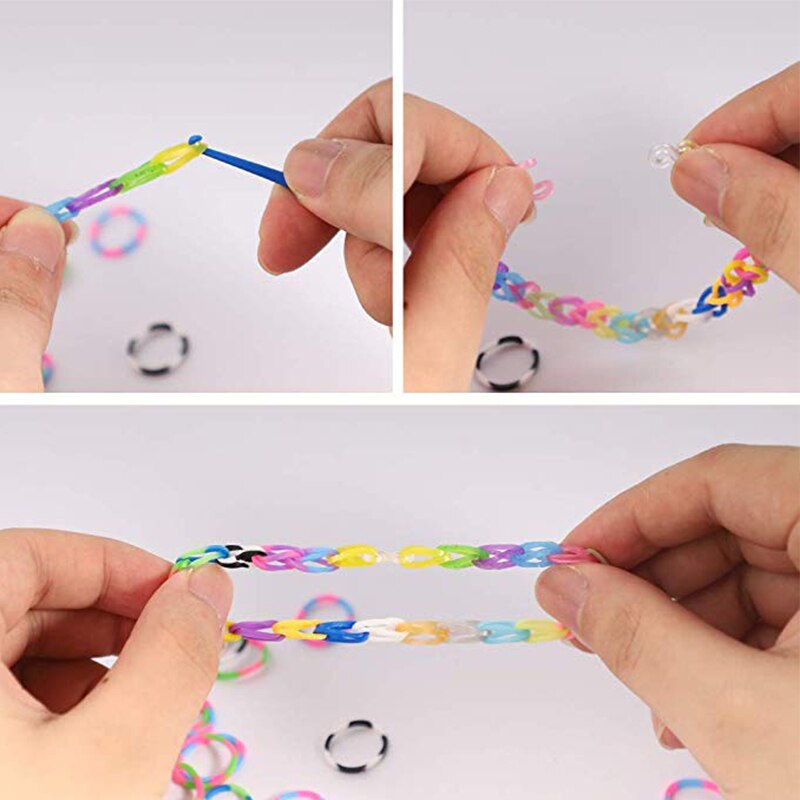 10000pc diy legetøjsgummi vævebånd sæt kid diy armbånd silikone elastik elastiske væve vævebånd legetøj børn varer