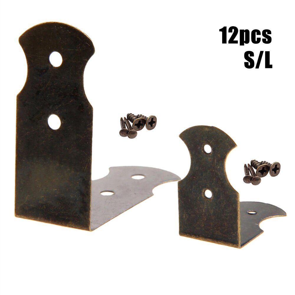 12pc Antique Bronze 90 Degree Fixed Angle Bracket Hardware Furniture Connector Iron L Shaped Connector 90degree Connecting Brace