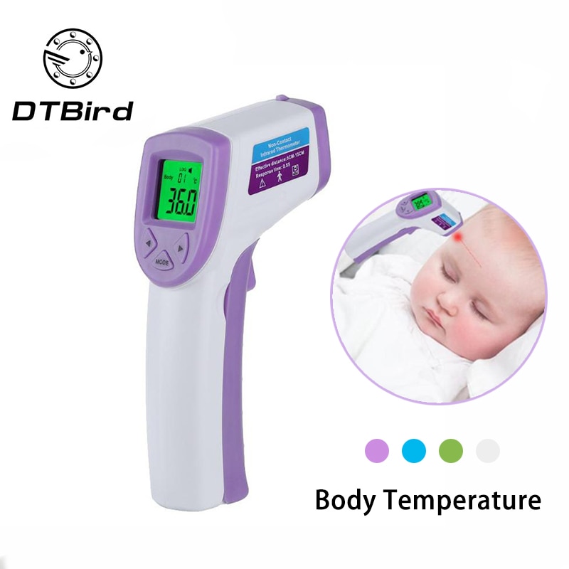 Digitale Infrarood Thermometer Lichaamstemperatuur Voor Volwassen Kids Voorhoofd Non-contact Voorhoofd Body Thermometer Met Achtergrondverlichting DT6