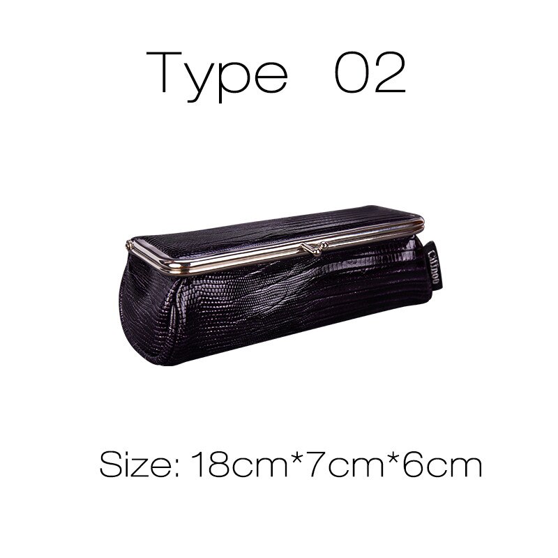 Bolso de maquillaje de a la para mujer con espejo pequeño organizador cosmético de viaje maquillaje lápiz labial pincel Caja de Herramientas caja de almacenamiento: Type 02