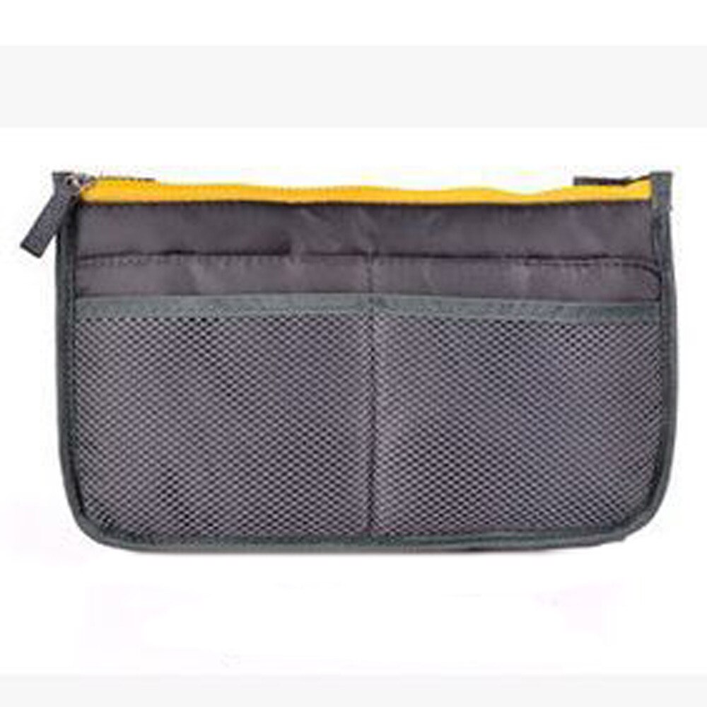 Portable Multi Function Dual Zipper Storage Bag Cosmetic Organizer Holder Outdoor Convenience Bags Sport Storage Bag: Gray 
