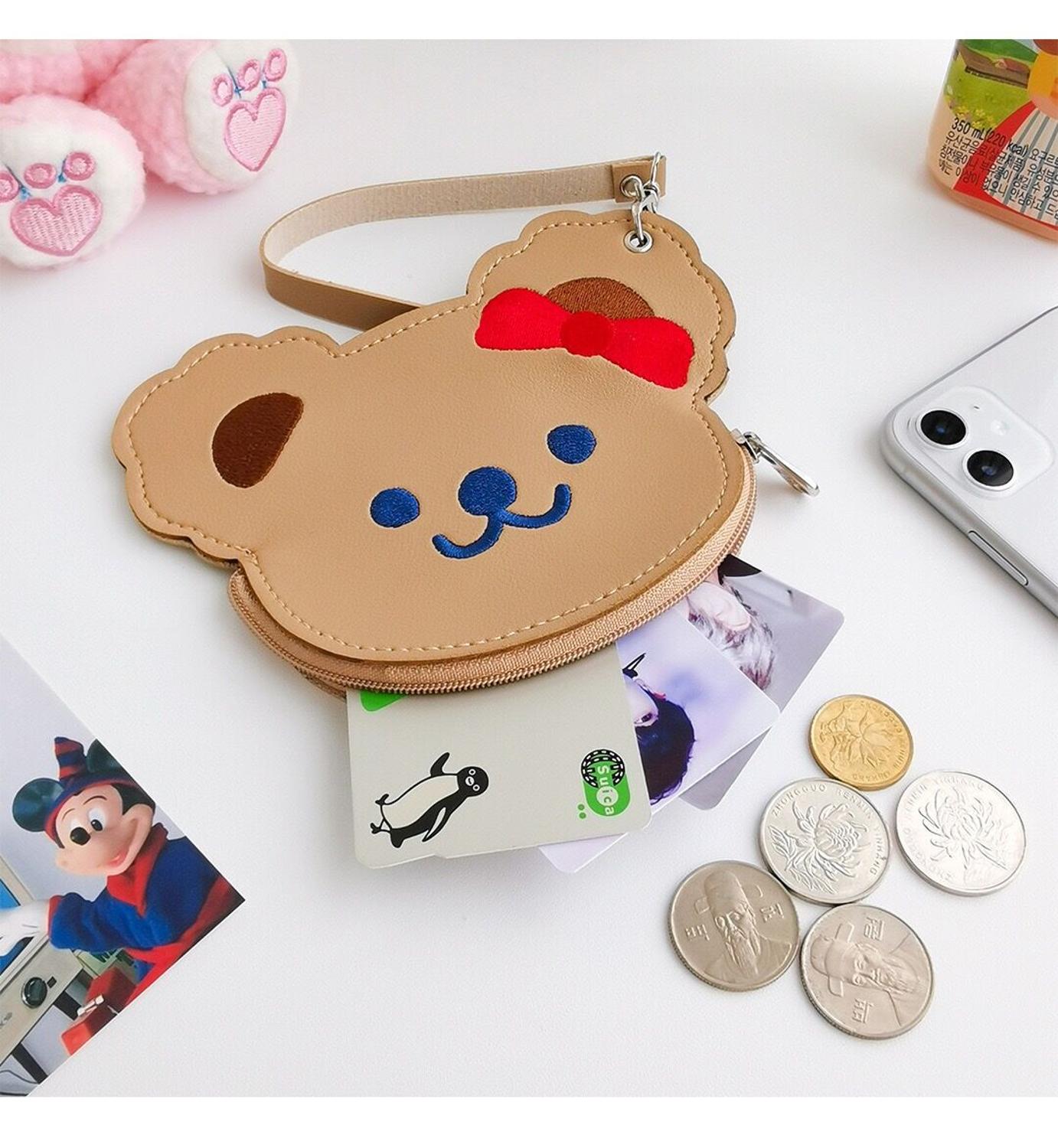 Bentoy Korea PU Bear Coin Purse Student Bus Bank Card Case Milkjoy Storage Holder Mini Wallet Cute Children: Default Title