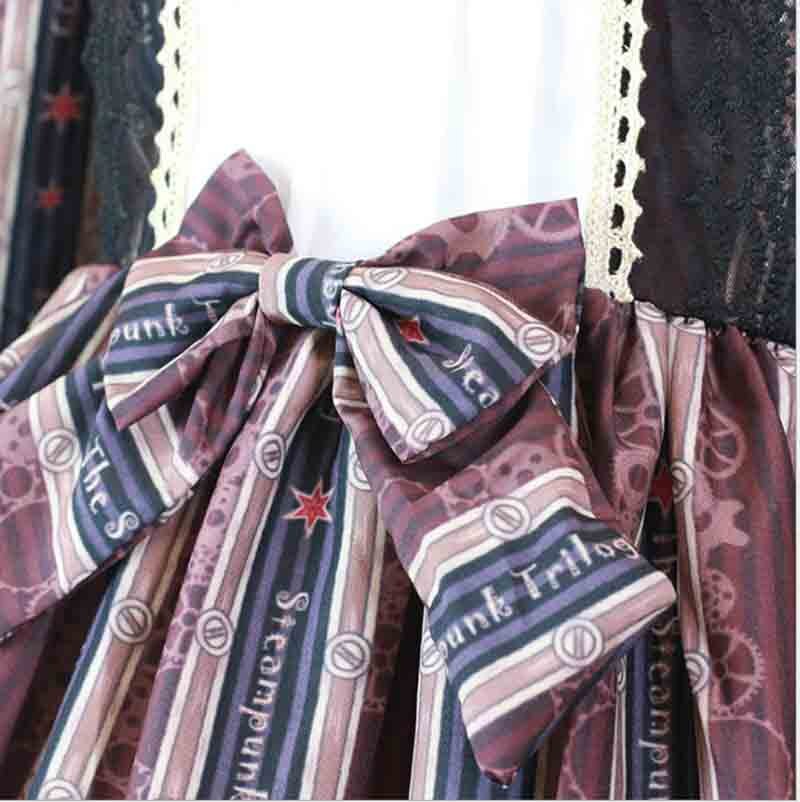 Steampunk vintage langærmet lolita kjole japansk op lolita kjole kvinder sommer jsk lolita kjole til kvinder plus str.