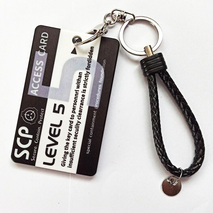 Scp Foundation Niveau 5 Access Card Set Student Campus Secure Bevatten Bescherming Case Game Perifere Bus Kaart Sleutelhanger