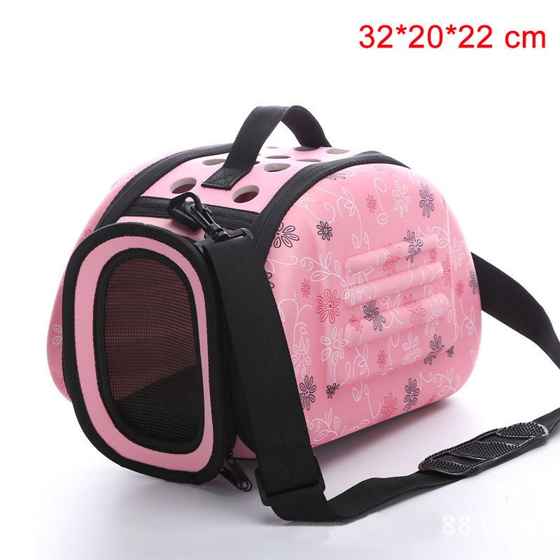 Sac pour animaux de compagnie chien chat transporteur sac à main voyage Portable respirant chat transporteur sac pliable sac à bandoulière transporteur pour chiot moyen chien: Pink  S