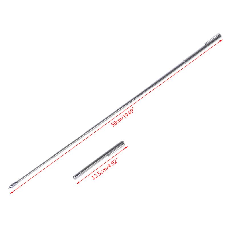 16FB 2 in 1 Pointer Telescopic Extendable Steel Ballpoint Pen Teaching Tool Magic Pen