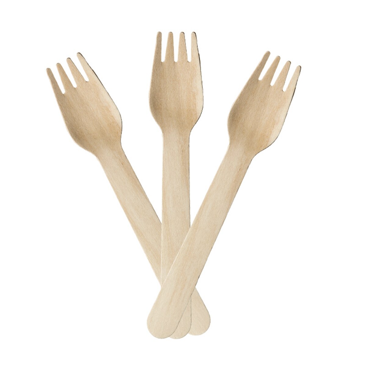 100 Pcs Disposable Wooden Cutlery Biodegradable - Knives Forks Spoons Camping BBQ Party Tableware Kitchen Utensils: Forks