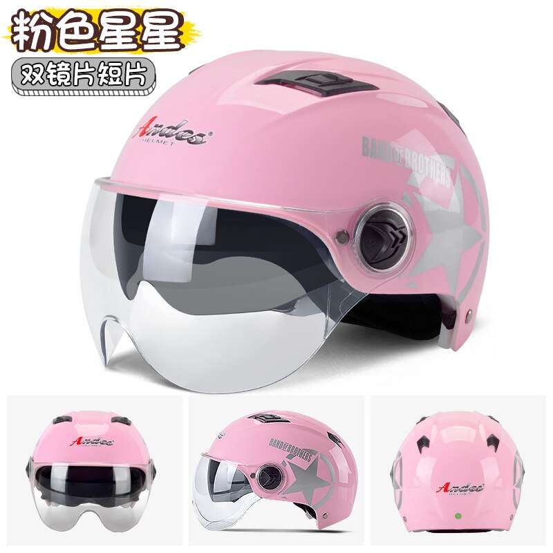 ANDES Helmet Electric Motorcycle Summer Seasons Gray Men Lady Half Helm Locomotive Cute Summer Full Helmet Light: 4