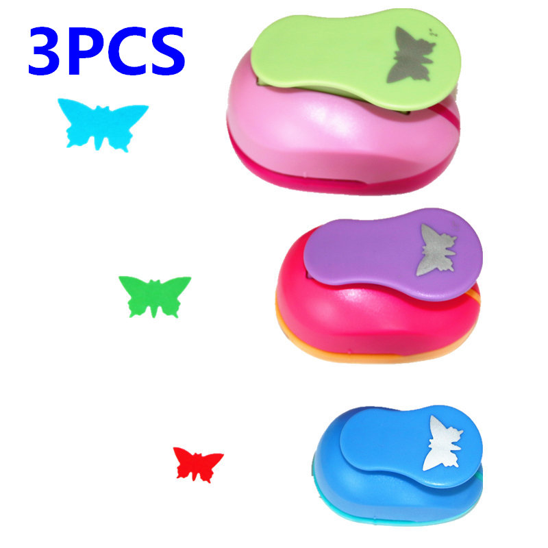 3PCS(5cm,3.8cm,2.5cm) Round shape craft punch set children manual DIY hole  punches cortador de papel de scrapbook Circle punch