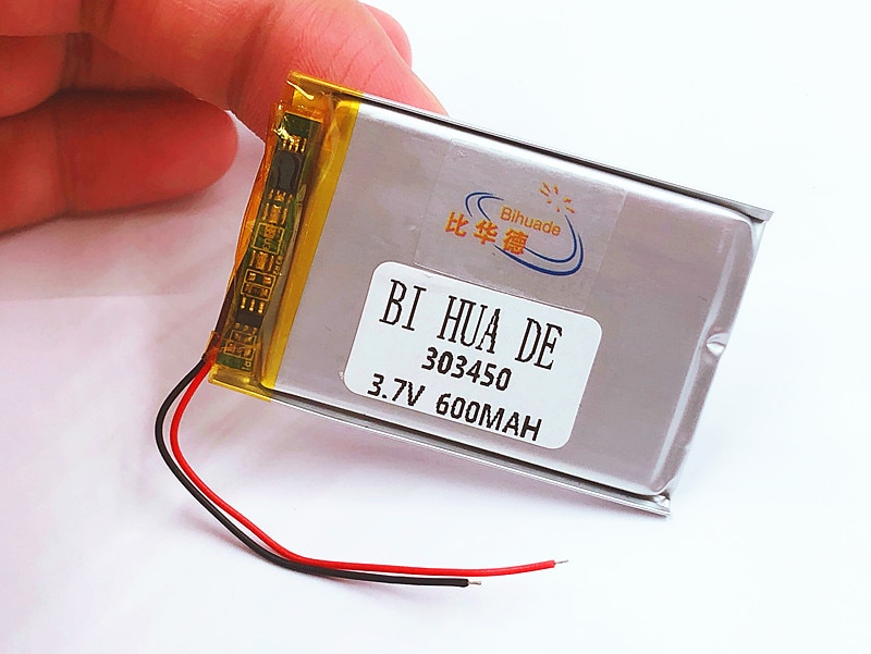 3.7 V, 600 mAH 303450 303550 PLIB polymère lithium ion/Li-ion batterie Rechargeable pour dvr, GPS, mp3, mp4, E-book, lumière LED, haut-parleur