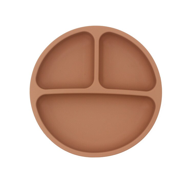 Baby Safe Siliconen Eetkamer Plaat Solid Leuke Cartoon Kinderen Gerechten Training Servies Kids Feeding Bowls: orange