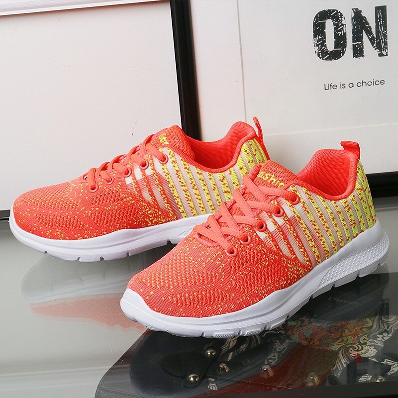 Zapatillas De tenis transpirables para Mujer, Zapatos deportivos cómodos con plataforma, De tejido ligero