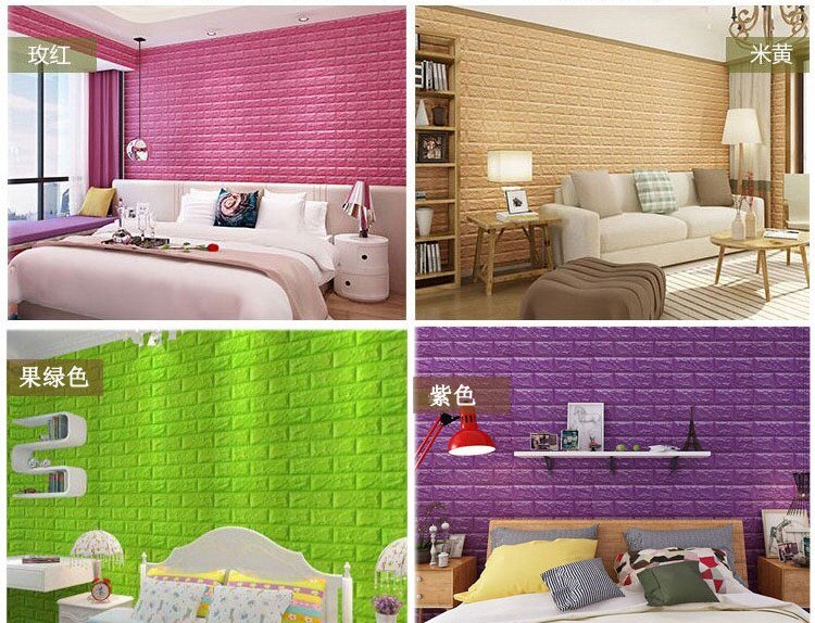 Pegatinas de espuma 3D para pared, de ladrillo, autoadhesivos impermeables para decoración del hogar, habitación de niños, sala de estar
