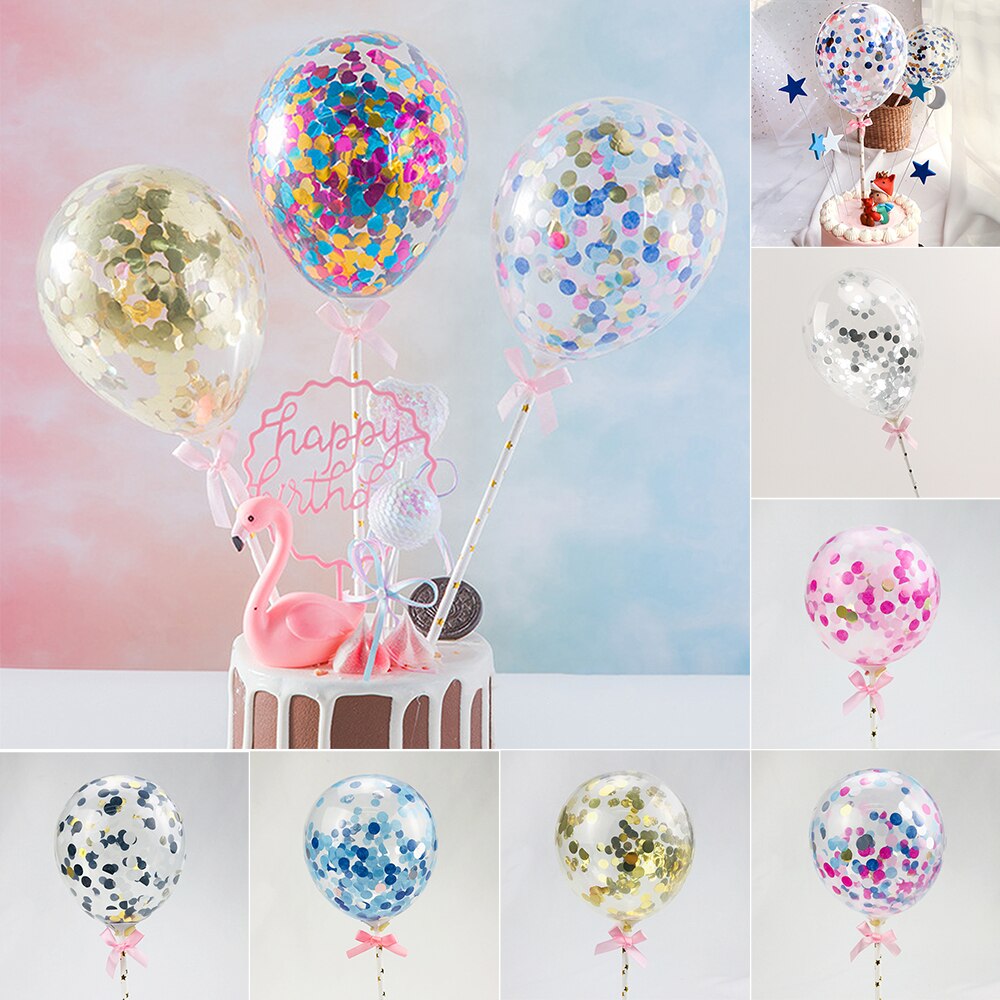 1PC 5 Inch Balloon Cake Topper Set Birthday Party Decoration Cake Toppers Baby Shower Wedding Decor Supplies