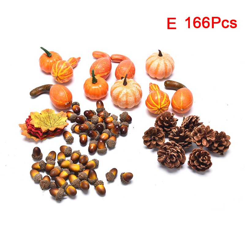 Halloween kunstige græskar ahorn fyr kegle taksigelse dag hjem fest dekoration diy håndværk hjem fødselsdagsfest bryllup dekoration: E