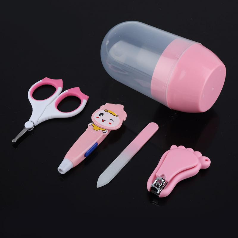 Nagelknipper voor kinderen, 4 stuks/set, plastic babyverzorgingstool, schoonmaaktool voor de gezondheidszorg, draagbare babyveilige verzorgingsset