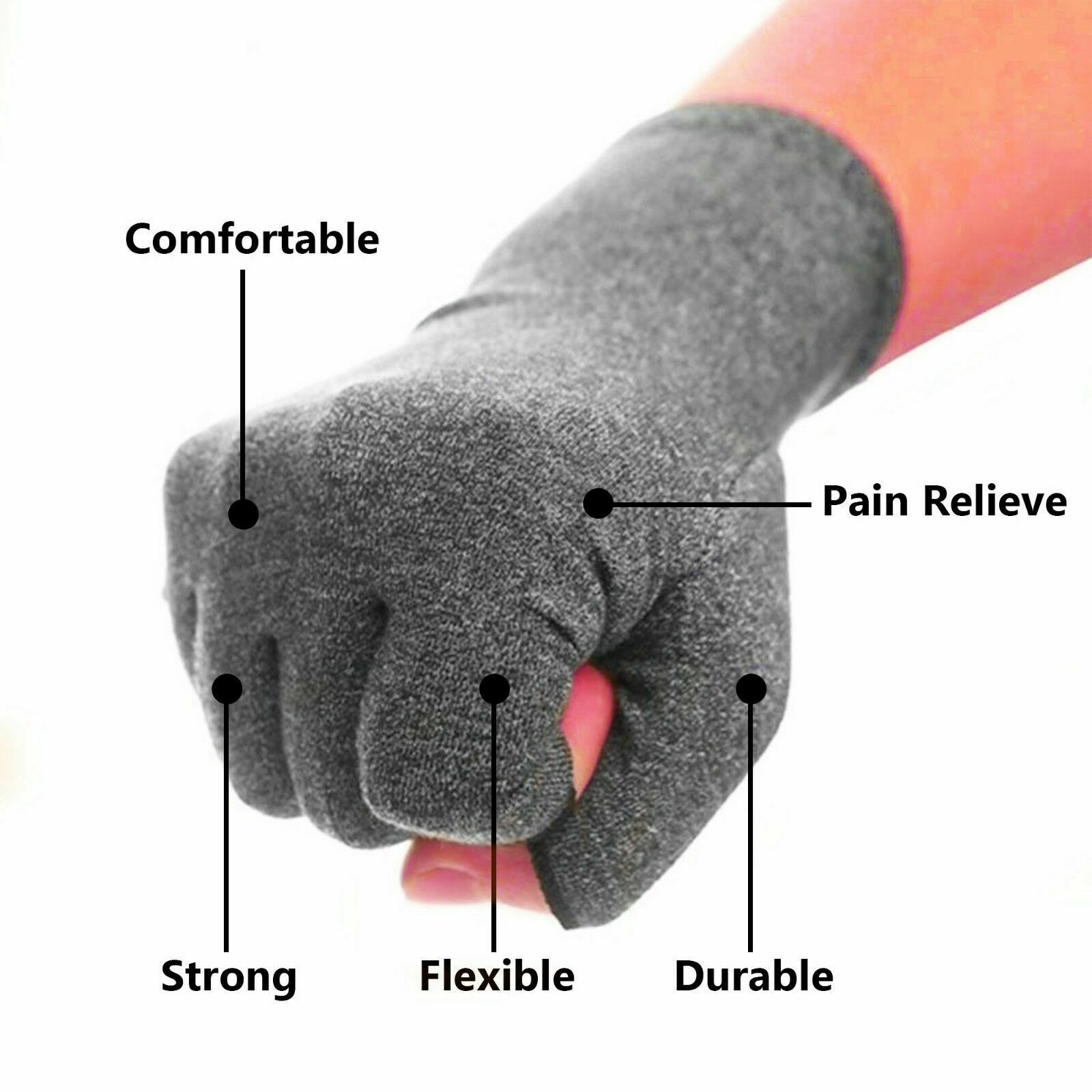 Kompressionshandsker håndledsstøtte gigt smertelindringsbøjle 1 par unisex
