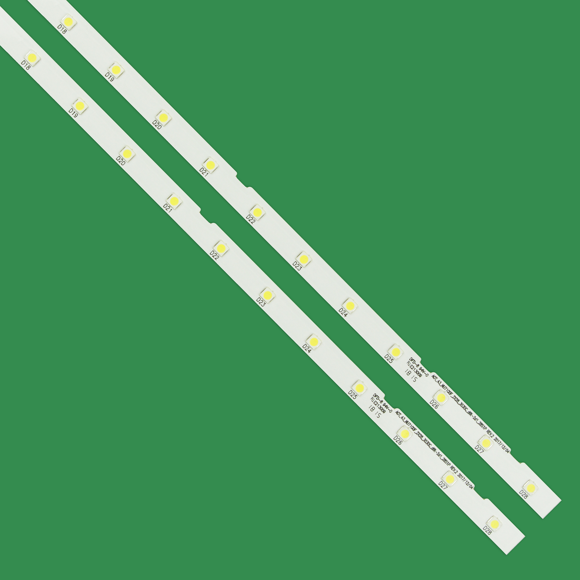 2 kpl led-taustavalonauhaa samsung 43 &quot;  ue43 nu 7092 ue43 nu 7090 ue43 nu 7170 ue43 ru 7100 ue43 nu 7120u ue43 nu 7170u cy -nn043 hgnv 2h