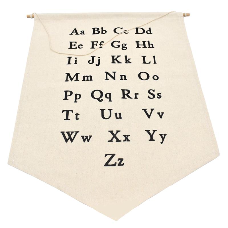 Wall Hanging Alphabet Banner Early Educational Children Room English Alphabet Home Decorations Accessories