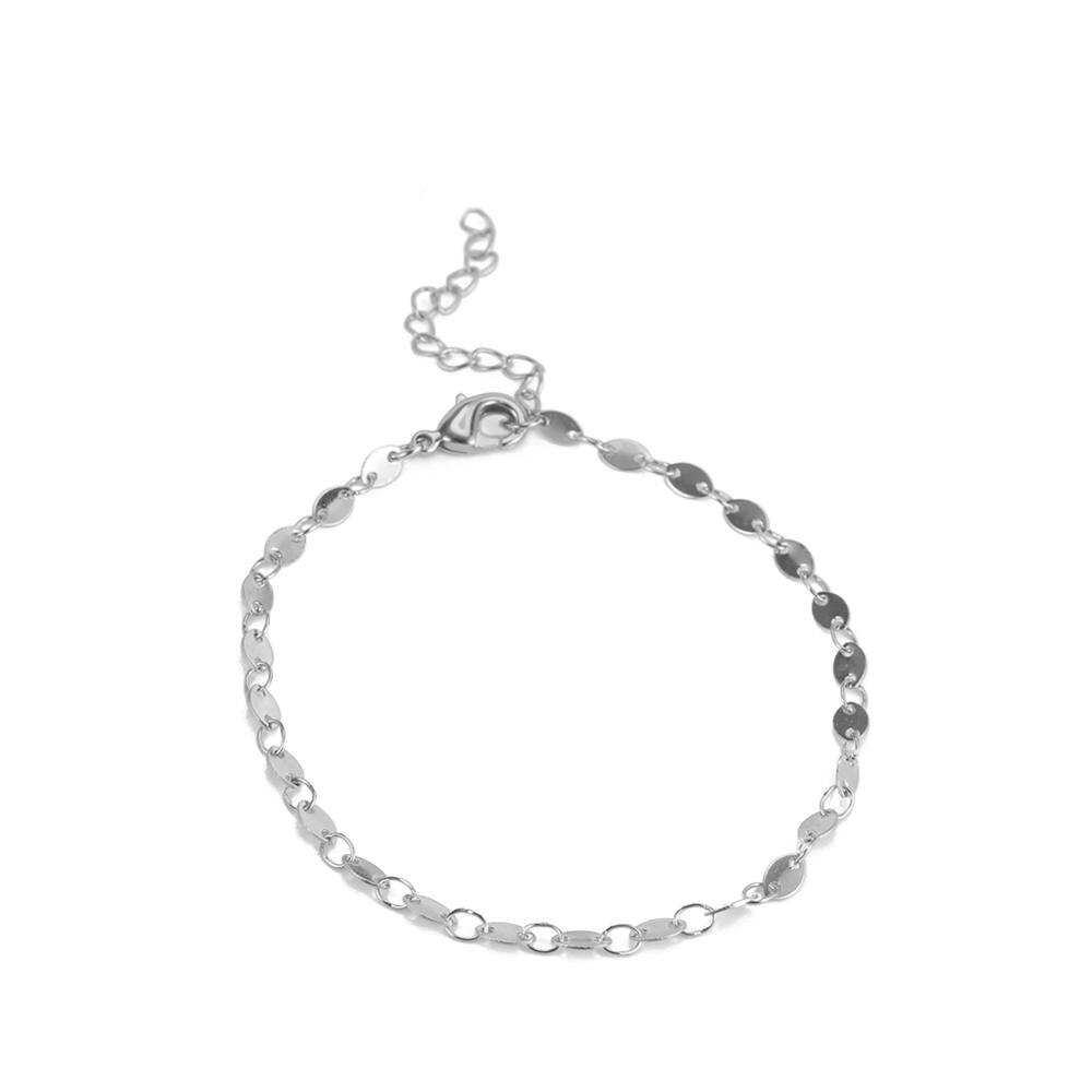 Skyrim Bohemian Gold Color Leg Ankle Bracelet for Women Girls Adjustable Trendy Beach Anklet Jewelry Best Friends: Silver Color