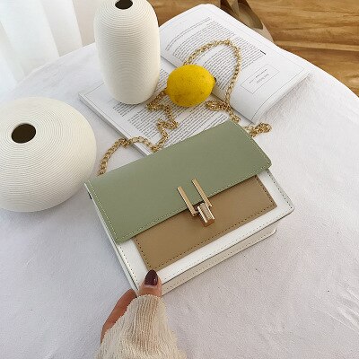 Mode Vrouwen Schoudertas Mode Lederen Crossbody Tas Avond Clutch Portemonnee Met Metalen Ketting Portefeuilles: green