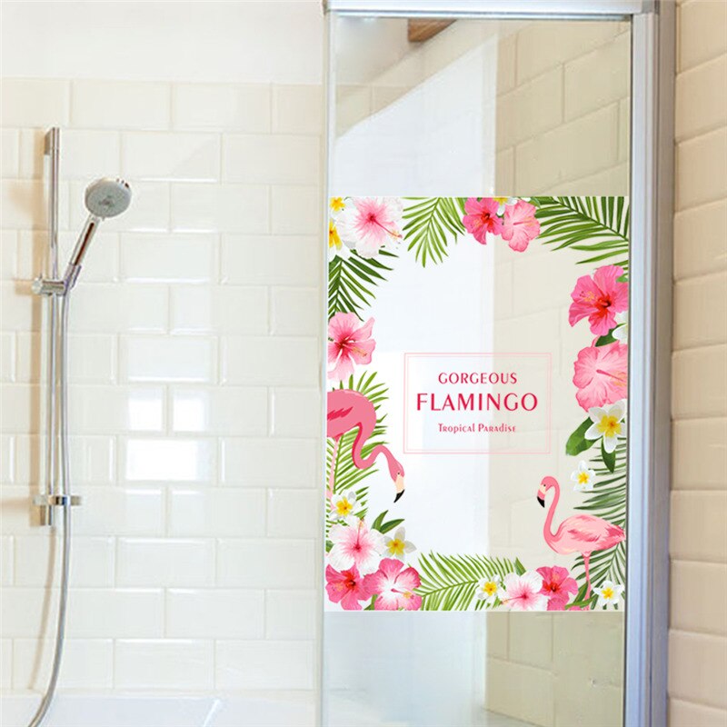 Fantastiska flamingo fågel väggdekaler för bar butik sovrum konst barnrum väggdekor heminredning gör-det-själv tecknad safari pvc väggmålning: 7 252