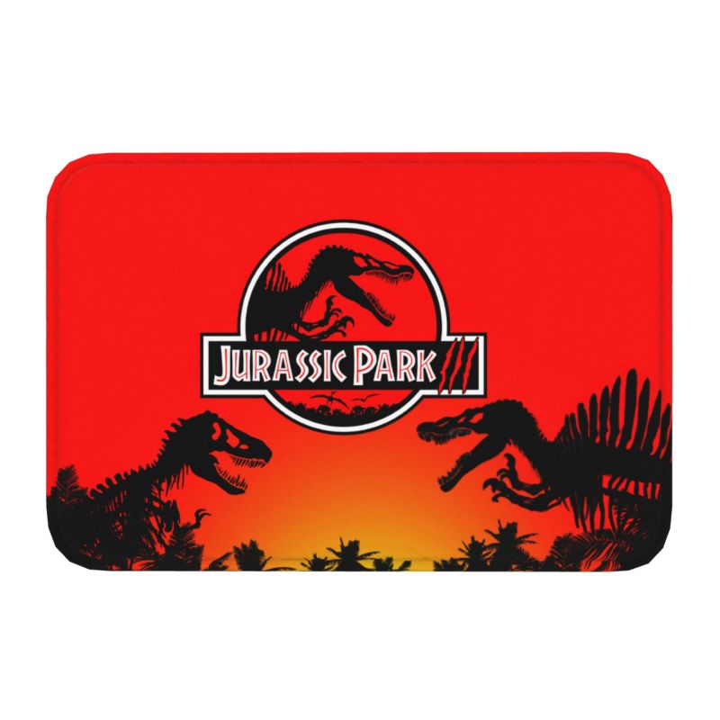 Jurassic Park Dinosaur Print Front Door Floor Entrance Mats Indoor Kitchen Bath Doormat Bedroom Carpet Rug: DARK GRAY