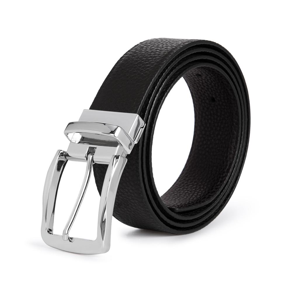 Reversible Buckle Men Belt for Jeans Leather Belt Double Side Usage Male Strap for Pants: As Shown / 135cm