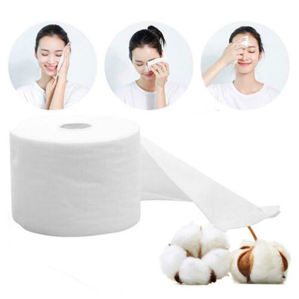 Toalla para la cara desechable Roll suave y seco y toalla de limpieza húmeda Toalla de belleza limpieza removedor de maquillaje cosmético algodón Facial Pad