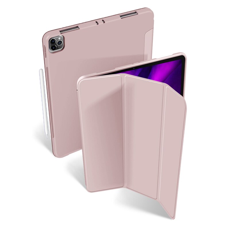 Yxayn hoesje voor ipad pro 11 ultraslank pu-leren smartcover zachte funda voor ipad pro 11 inch: Rood