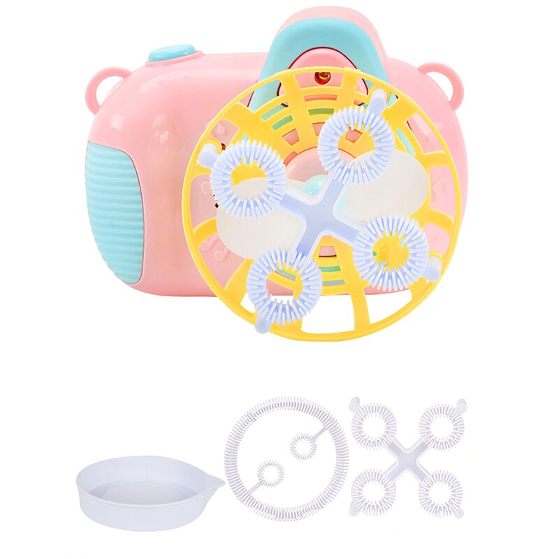 Grappige Camera Bubble Machine Speelgoed Leuke Elektrische Muziek Speelgoed Buitensporten Waskolf Maker Voor Zeep Blow Bubbels Kids: Pink