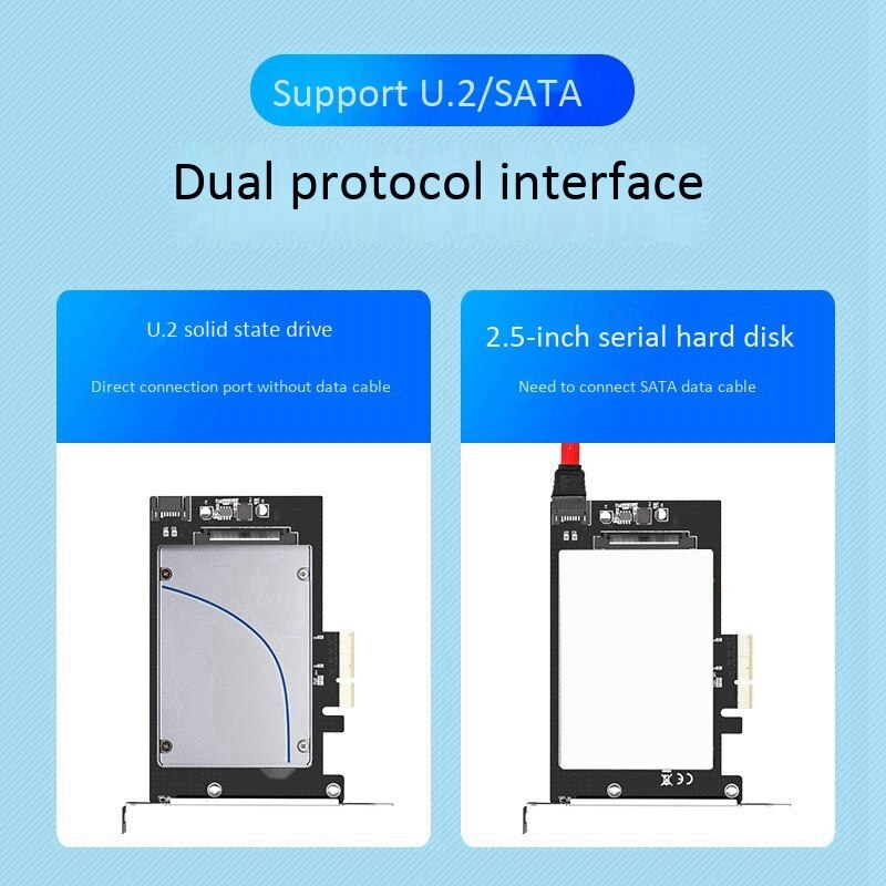 PCIE 3.0 X4 to U.2 SFF-8639 Adapter Card U2 SSD GEN3 Card PCI-E Expansion Card X4 to 2.5Inch SATA Riser Card