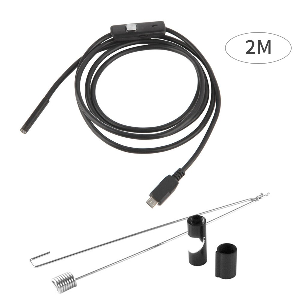 5.5mm Endoscope Camera Flexible IP67 Waterproof Micro USB Inspection Borescope Camera for Android PC Notebook 6LEDs Adjustable: 2m