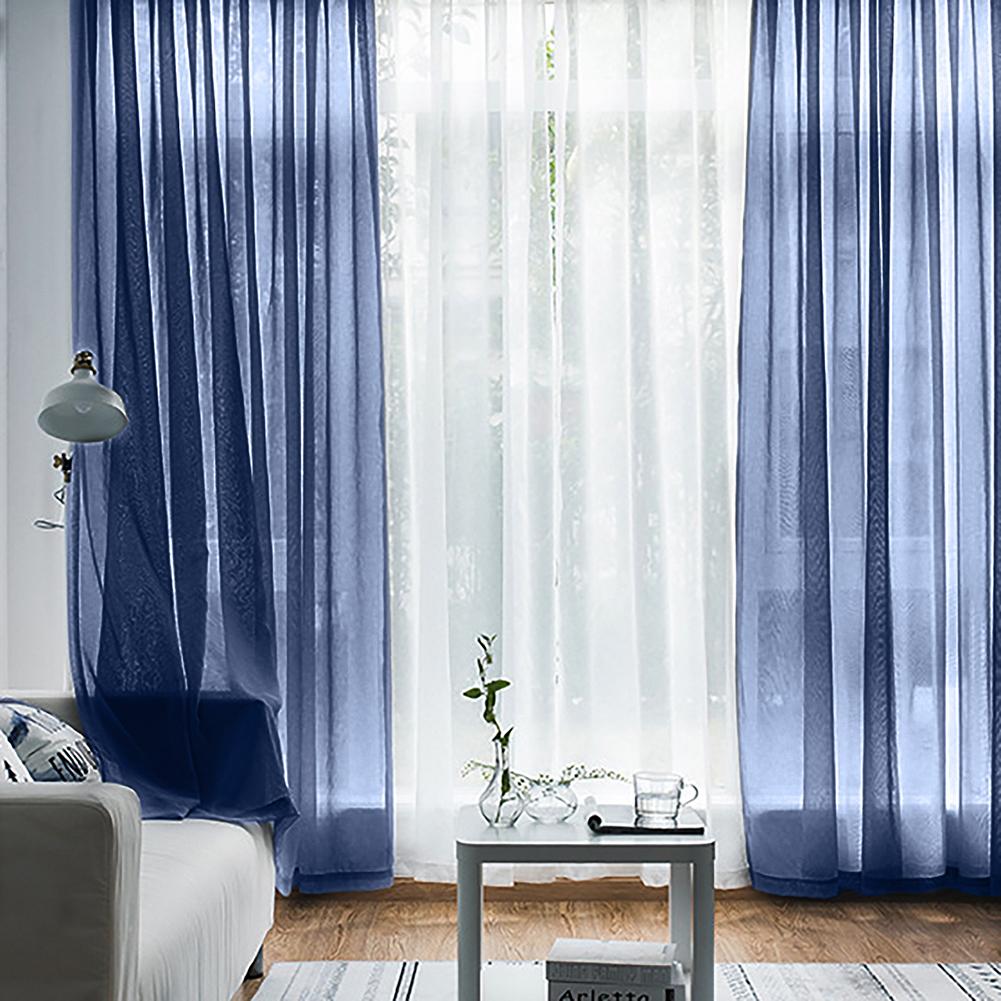 1Pc Einfarbig schier Tüll Fenster Vorhang Drapieren Wohnzimmer Balkon Terrasse Dekor Vorhang für dekorieren wohnzimmer, schlafzimmer und